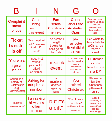 Social Media Grinch Bingo Card