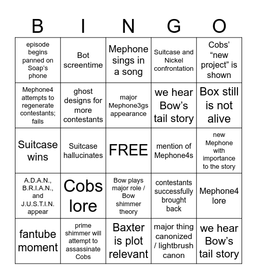 ii bingo Card