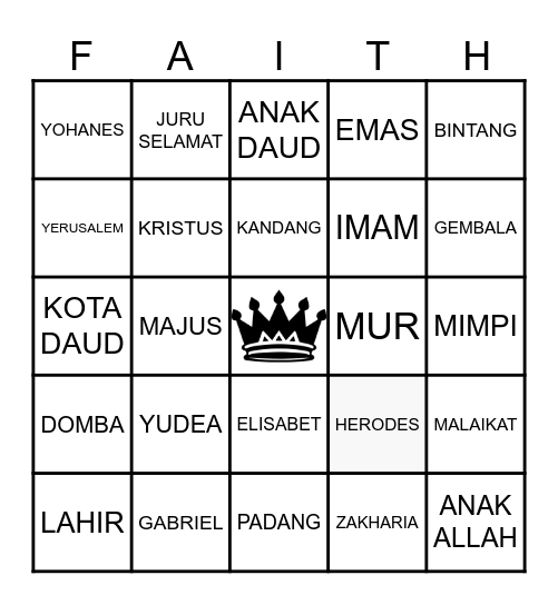 PAHLAWAN IMAN Bingo Card