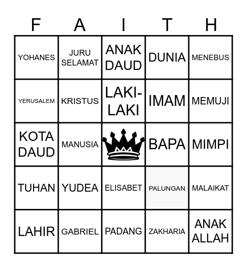PAHLAWAN IMAN Bingo Card