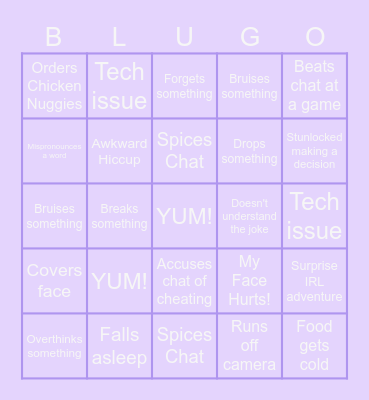 Blu's Anniversary Stream Bingo Card