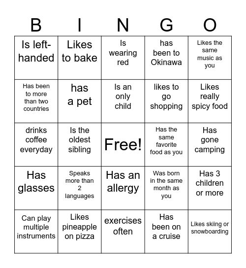 Icebreaker Bingo: Find Someone Who Bingo Card