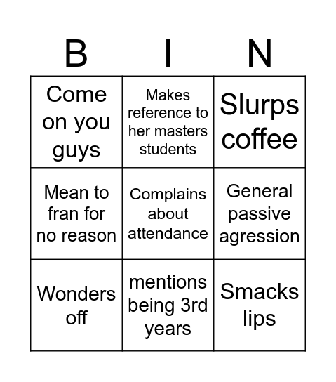 Gris bingo Card