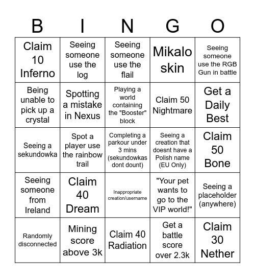 BlockStarBingo Card