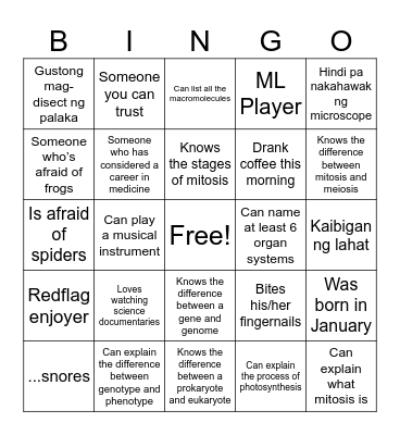 People Bingo Card