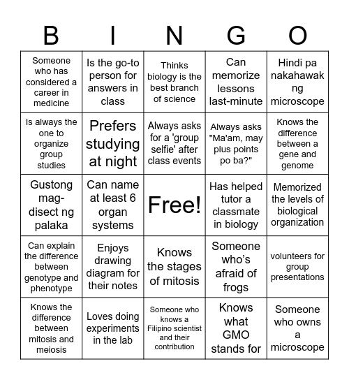 People Bingo Card