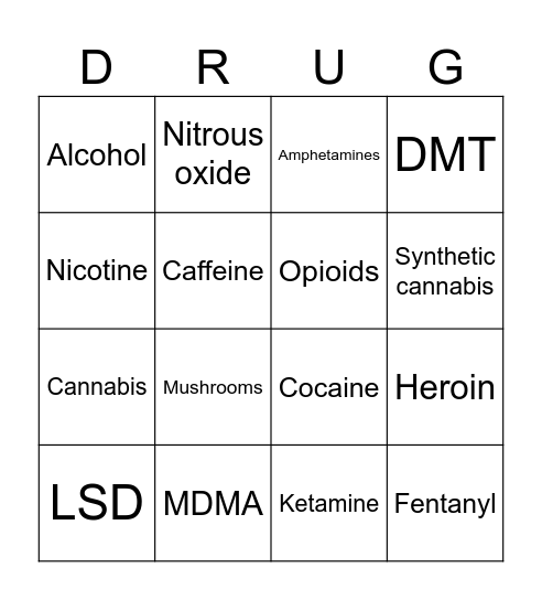 AOD Bingo Card