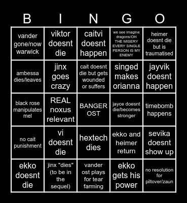 ACT 3 BINGO Card