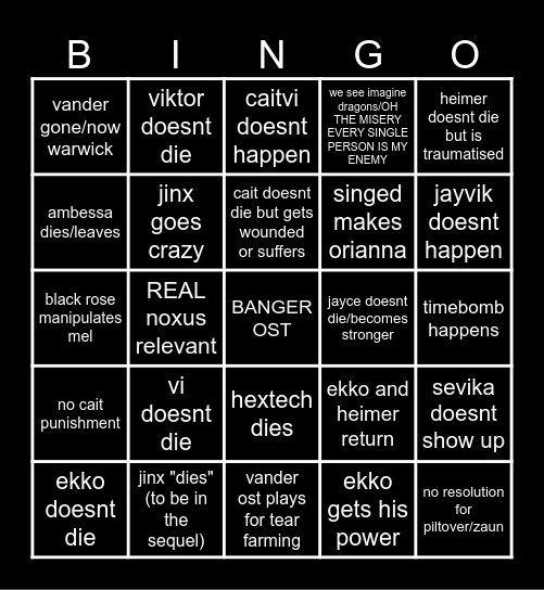 ACT 3 BINGO Card