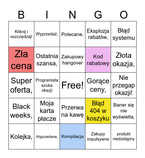 Black Friday Bingo Card