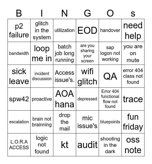 CD OFFSHORE Bingo Card