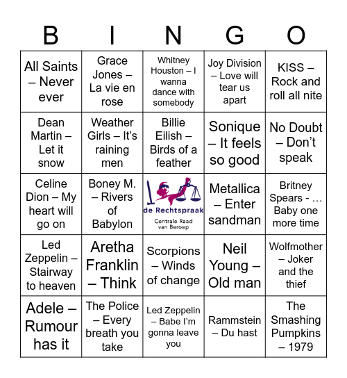 Muziekbingo Te Rade 2024 Bingo Card