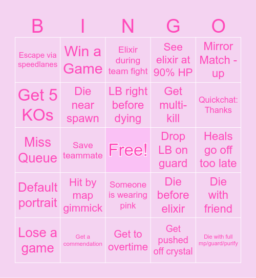 Princess CC Bingo Card