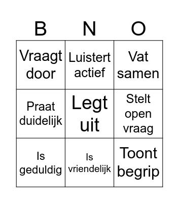 In gesprek Bingo Card