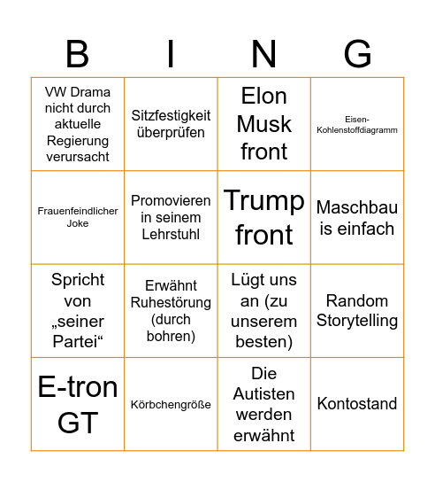 Mirko Werkstoffkunde Bingo Card