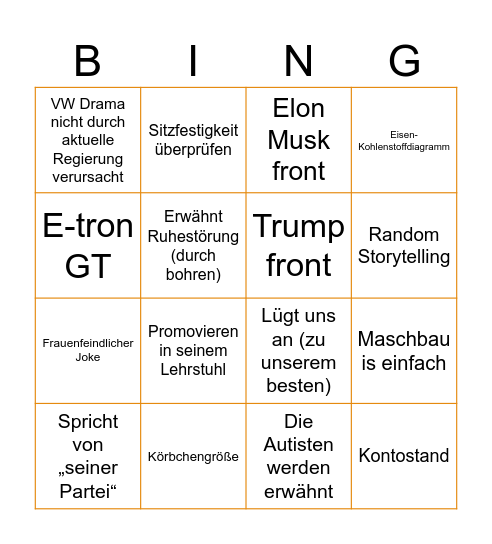 Mirko Werkstoffkunde Bingo Card