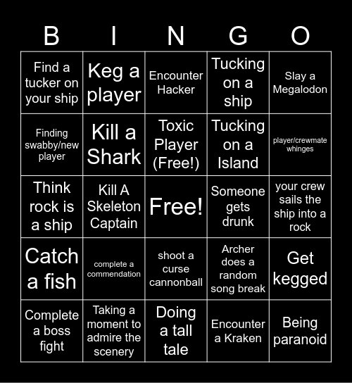 WezzyCruze Sot Bingo Card