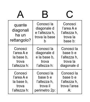 bingo dei RETTANGOLI Bingo Card