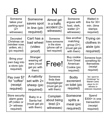 Black Friday Bingo Card