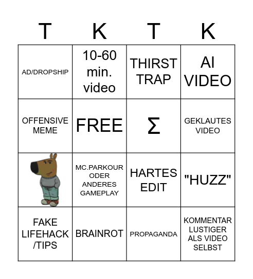 TIKTOK BINGO Card