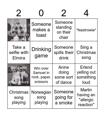 Christmas table Bingo Card