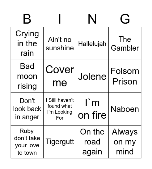 Sordal Bingo Card