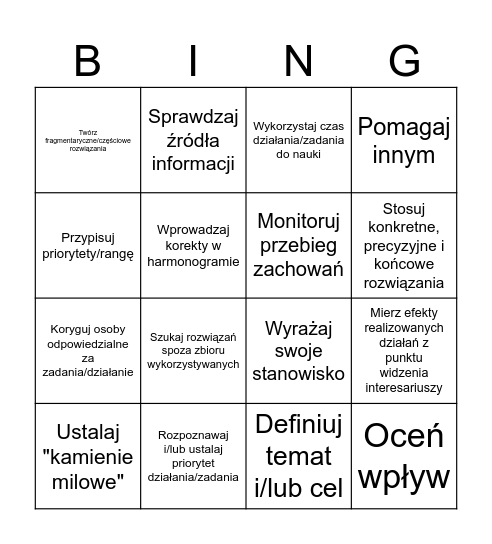 Bingo 9.9 Bingo Card