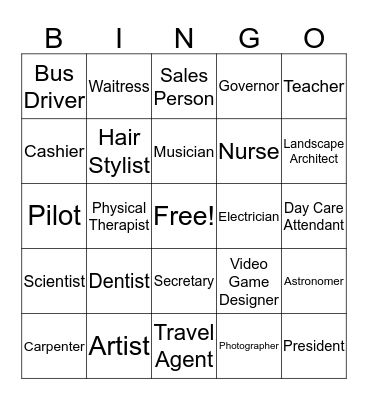 Career Bingo Card