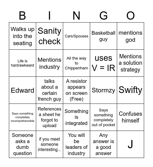 francis bingo Card