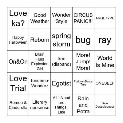 picture perfect cc bingo Card