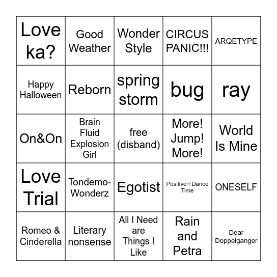 picture perfect cc bingo Card