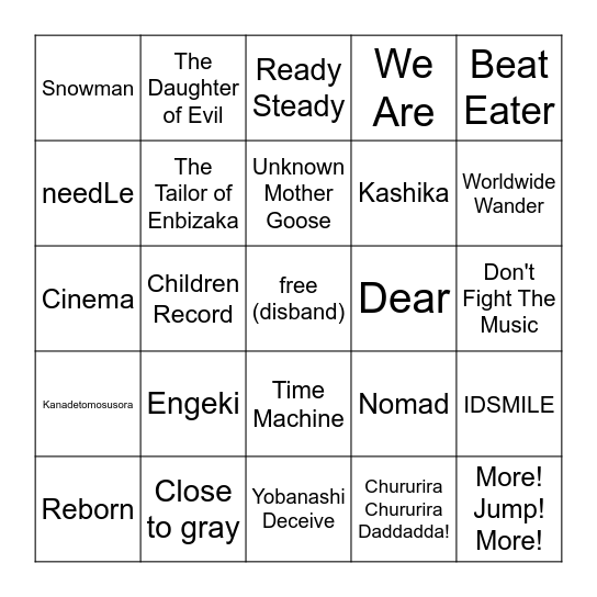 picture perfect bingo Card