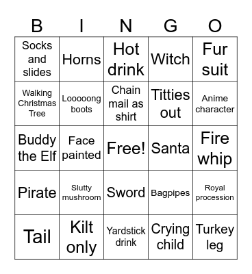 Ren Fest Bingo Card
