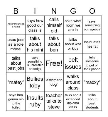 Steve Business Bingo Card