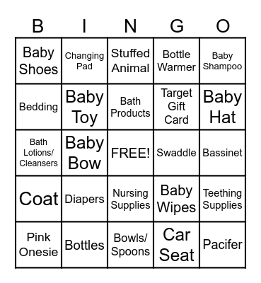 Gift Bingo Card