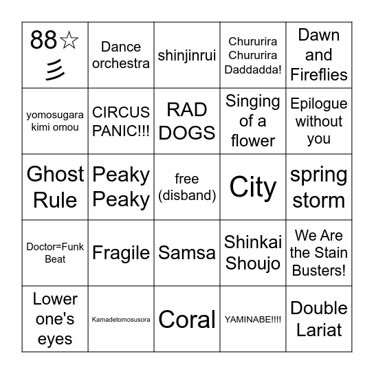 picture perfect bingo Card