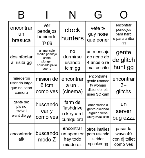 bingo de blockmierda Bingo Card