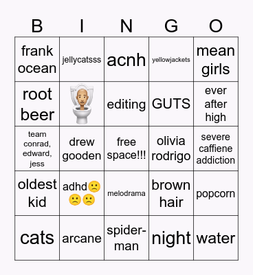 gwen bingo!! Bingo Card