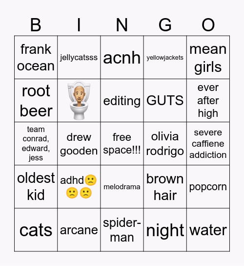gwen bingo!! Bingo Card