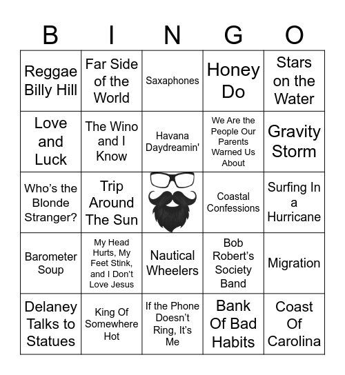 Jimmy Buffet | RD 3 | Coastal Adventures Bingo Card
