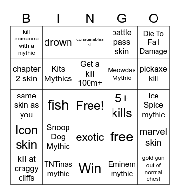 fn Bingo Card