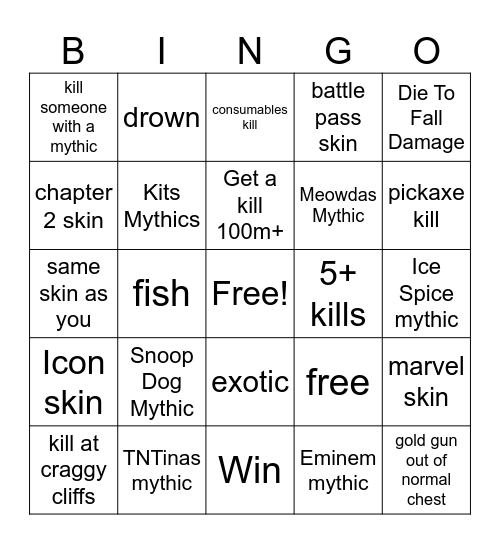 fn Bingo Card