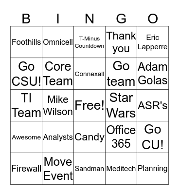 DCM Bingo Card