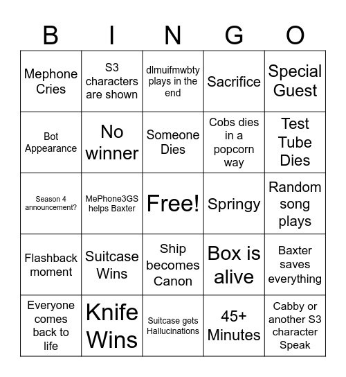 II2 18 Bingo Card