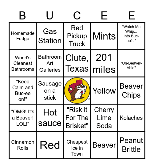 BUCEE'S BINGO Card