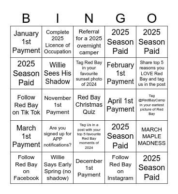 BLACK FRIDAY SEASONAL BINGO Card