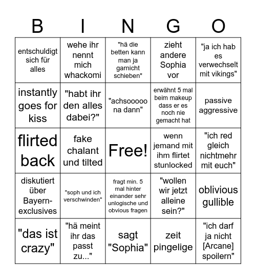 Samy Bingo Card