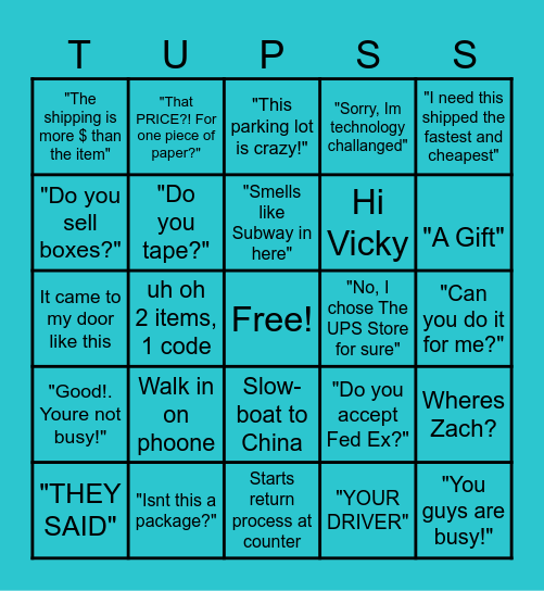 I Love my JOB Bingo Card