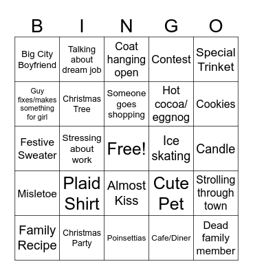 Hallmark Christmas Movie Bingo Card