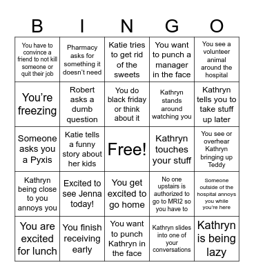 Bethany’s Bingo Card